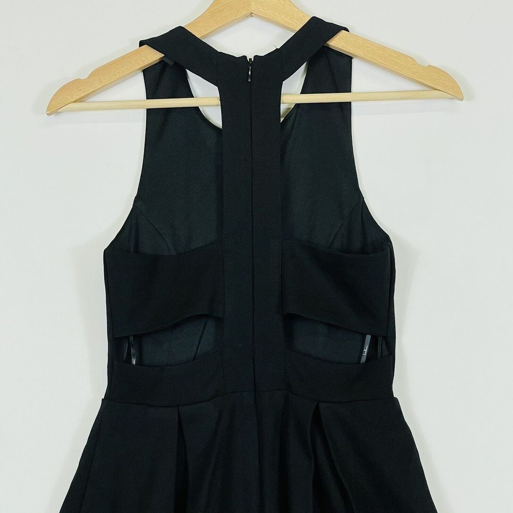 Lulus Mini Dress Womens XS Black Open Back Sleeveless Fit Flare Ponte Stretch - Picture 6 of 7